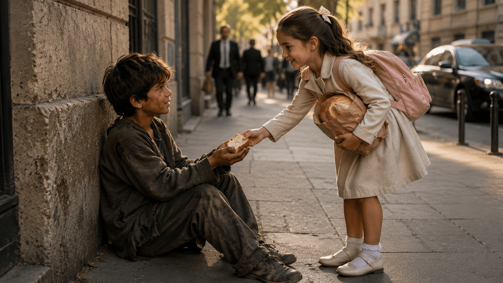The Rich Girl Shared Her Bread With a Poor Boy Every Day... Then He Looked at Her Mother and Whispered: "Mom?"
