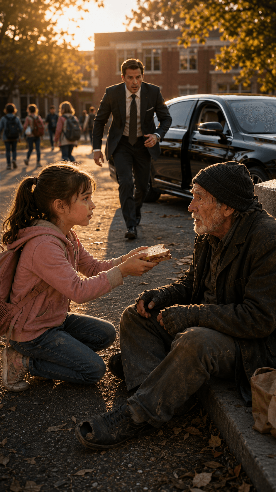 The Homeless Man Outside the School Wasn’t Poor — He Was a Billionaire Chairman
